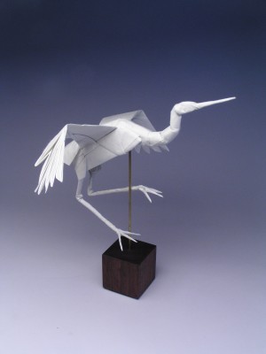 Dancing Crane, opus 460 Composed: 2005, Folded: 2005 One uncut square of Korean hanji; 9” Image courtesy of Robert J. Lang